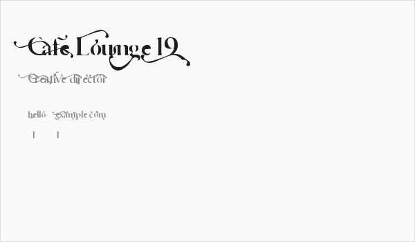 Cafe Lounge 19 Business Card