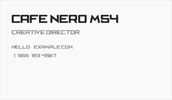 Cafe Nero M54 Business Card