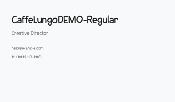 CaffeLungoDEMO-Regular Business Card