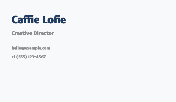 Caffie Lofie Business Card