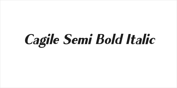 Cagile Semi Bold Italic Logo