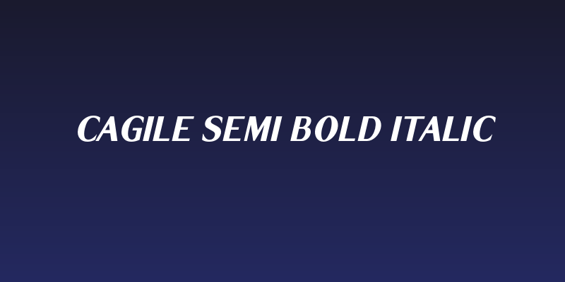 Cagile Semi Bold Italic Social Header