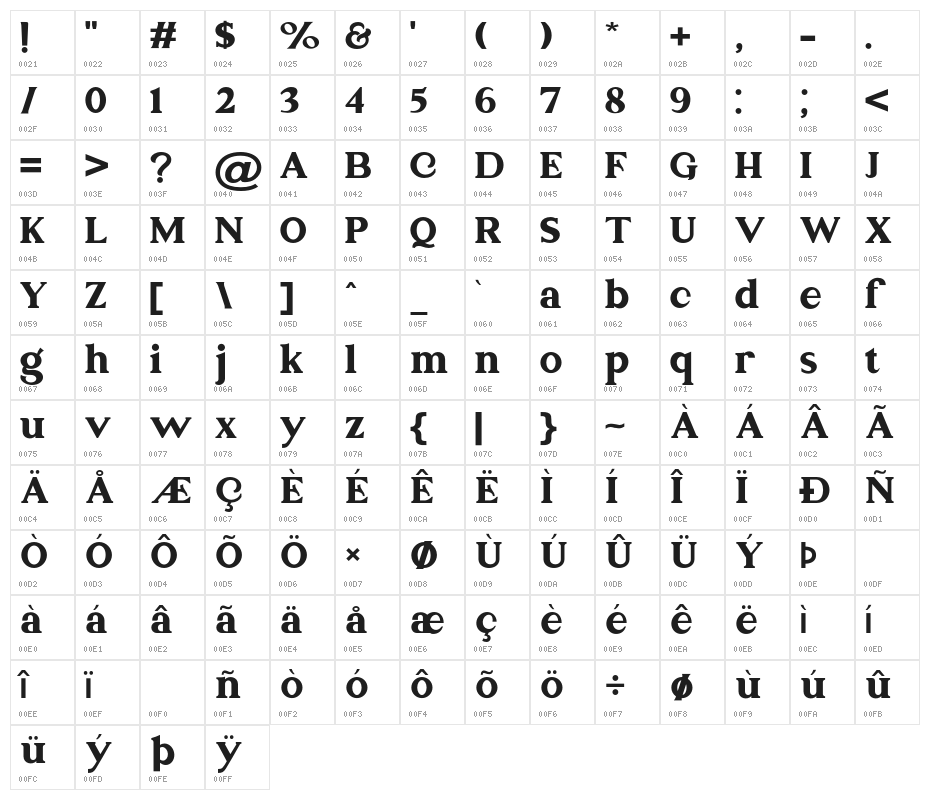CagouleDEMO-Regular Character Map