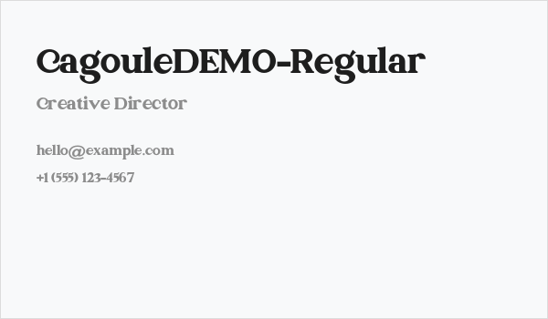 CagouleDEMO-Regular Business Card