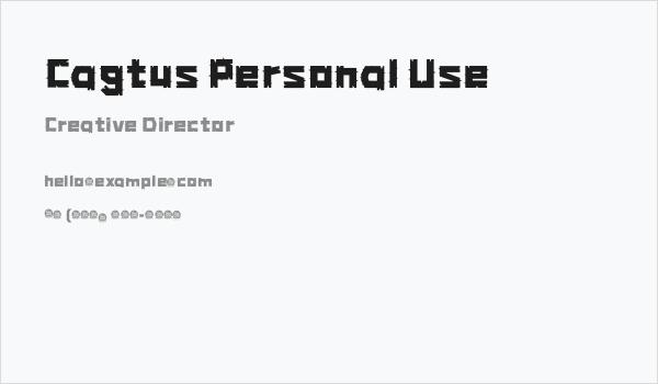 Cagtus Personal Use Business Card