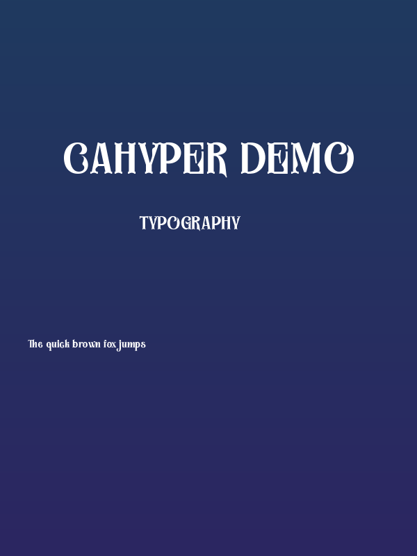 Cahyper DEMO Poster