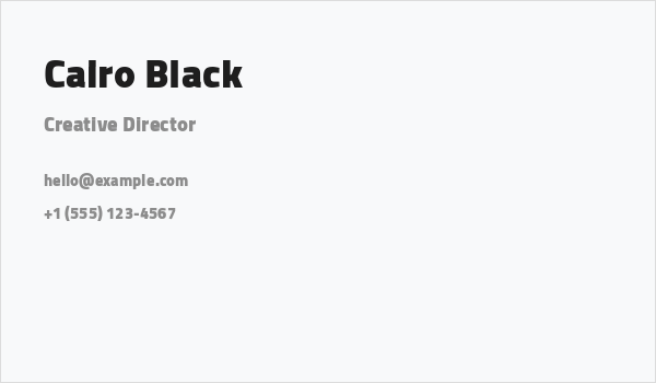 Cairo Black Business Card
