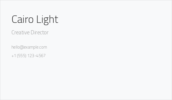 Cairo Light Business Card