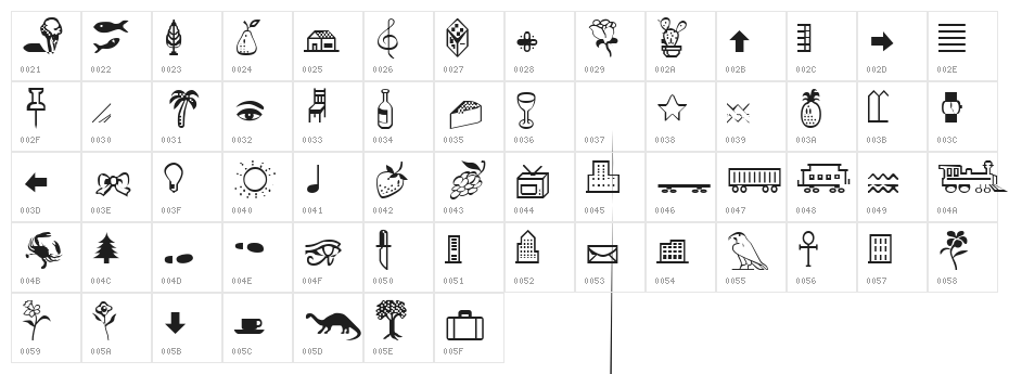 Cairo Medium Character Map