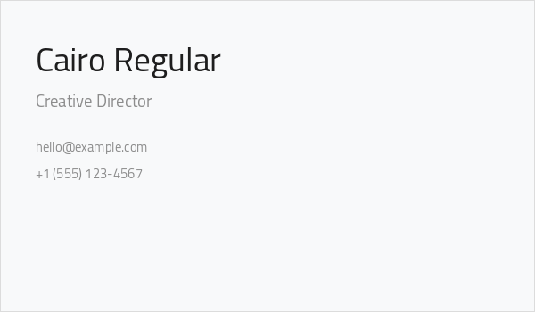 Cairo Regular Business Card