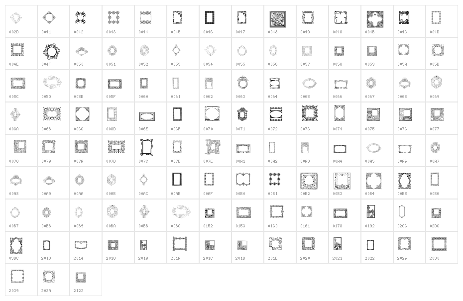CaixinhasDecorativas Character Map