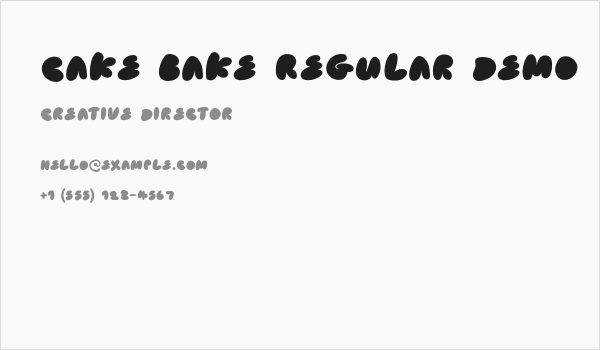Cake Bake Regular Demo Business Card