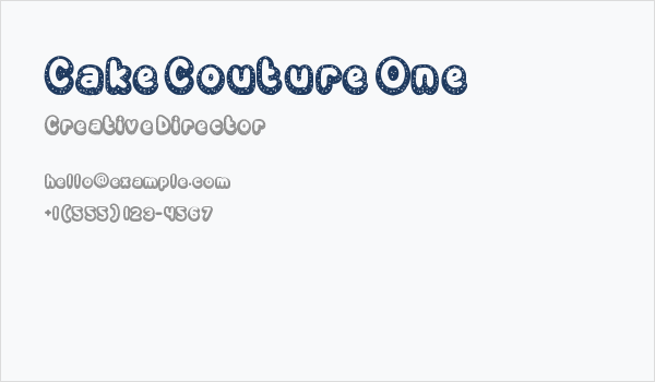 Cake Couture One Business Card