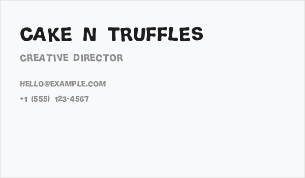 Cake n Truffles Business Card