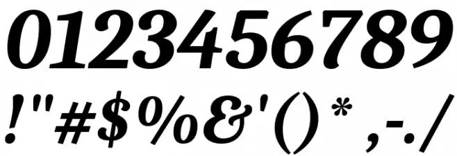 Caladea Bold Italic Font OTHER CHARS