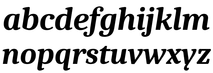 Caladea Bold Italic Font LOWERCASE