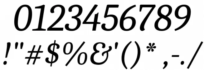 Caladea Italic Font OTHER CHARS