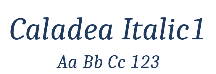 Caladea Italic1 Font Preview