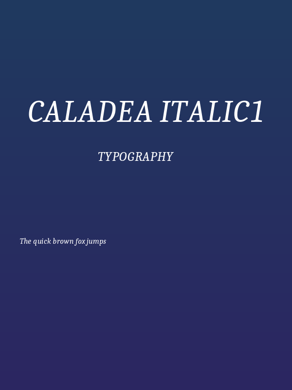 Caladea Italic1 Poster