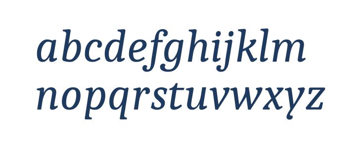 Caladea Italic1 Lowercase