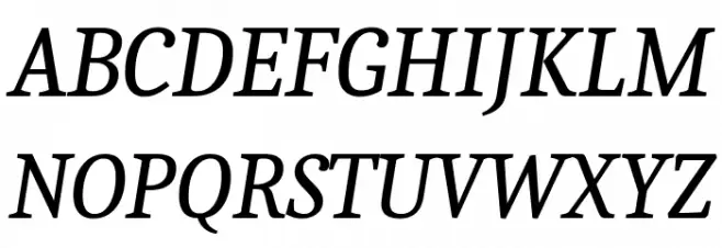 Caladea Italic फ़ॉन्ट अपरकेस