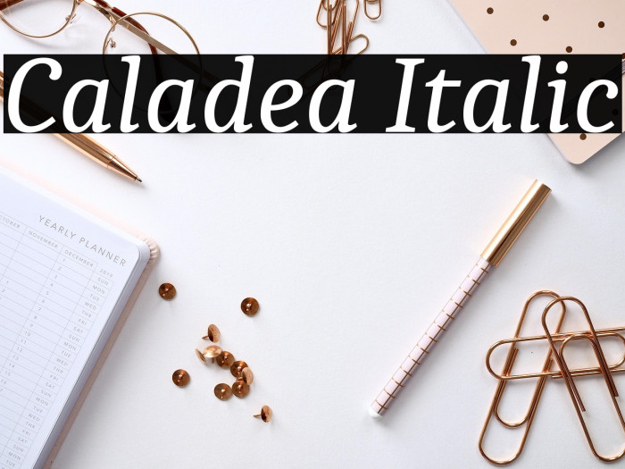 Caladea Italic Font examples