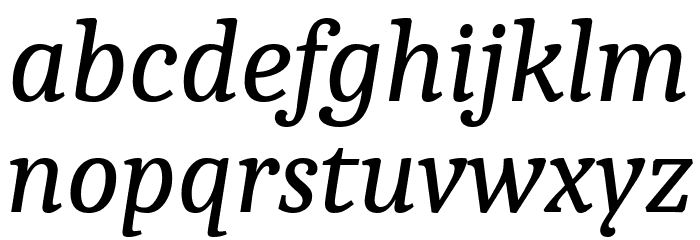 Caladea Italic Font LOWERCASE