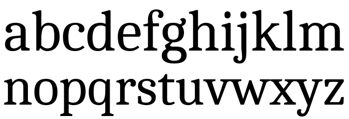 Caladea Regular Font LOWERCASE