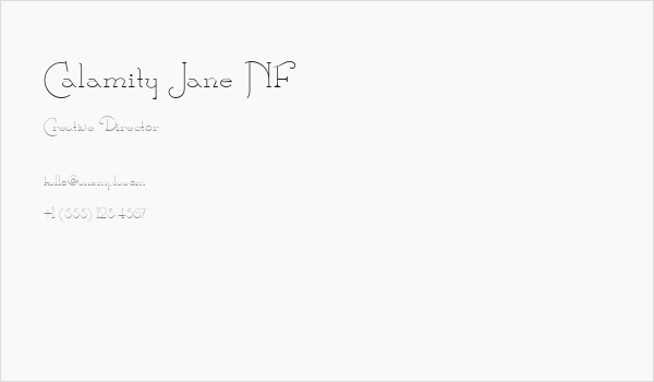 Calamity Jane NF Business Card