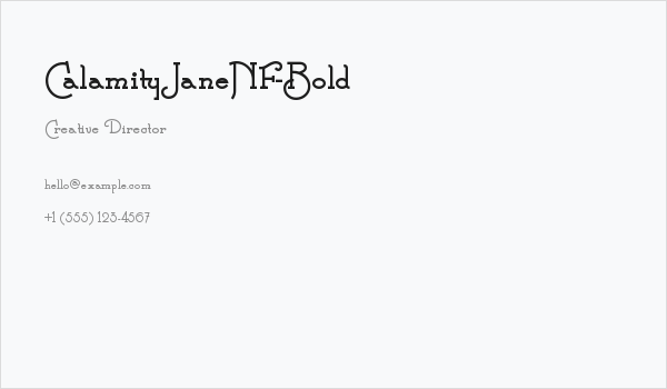 CalamityJaneNF-Bold Business Card