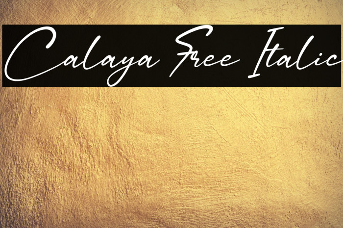 Calaya Free Italic Example 3
