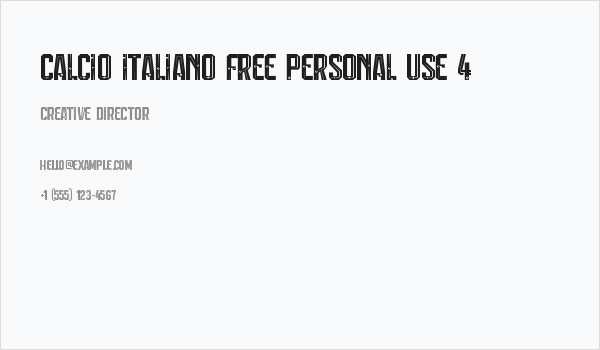 Calcio Italiano Free Personal Use 4 Business Card