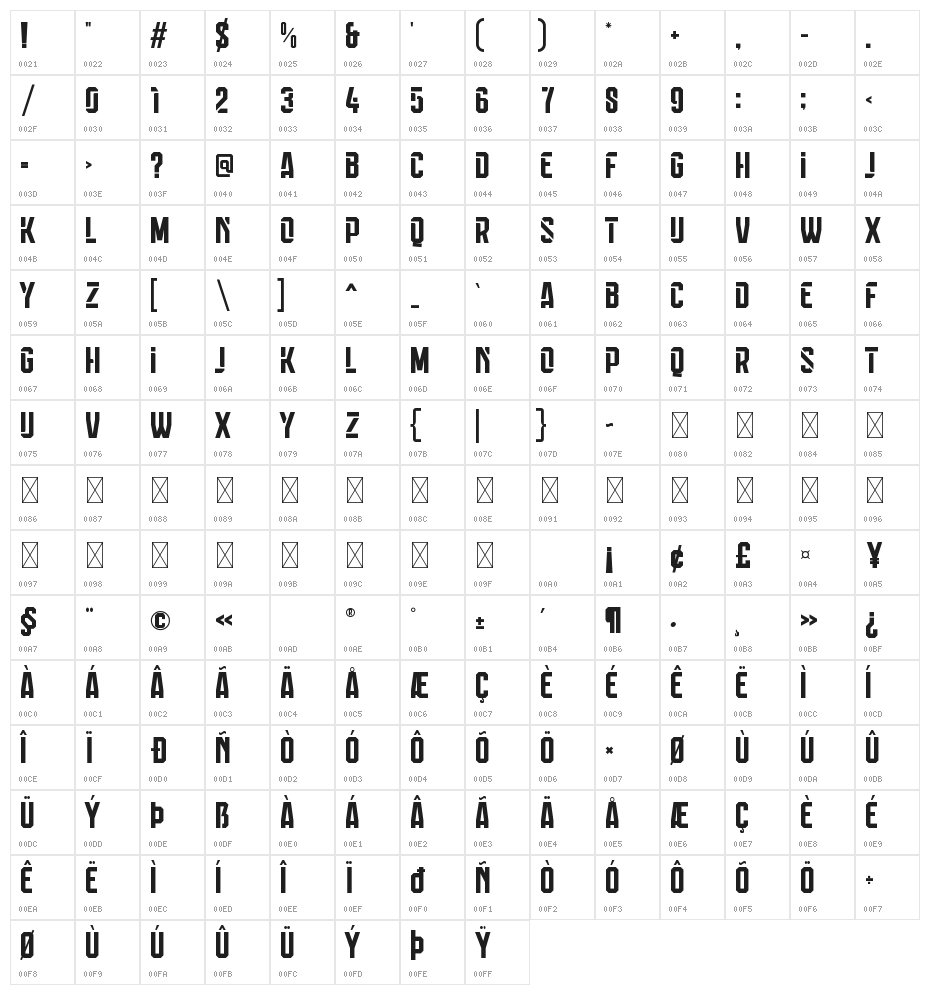 Calcio Italiano Free Personal Use 5 Character Map