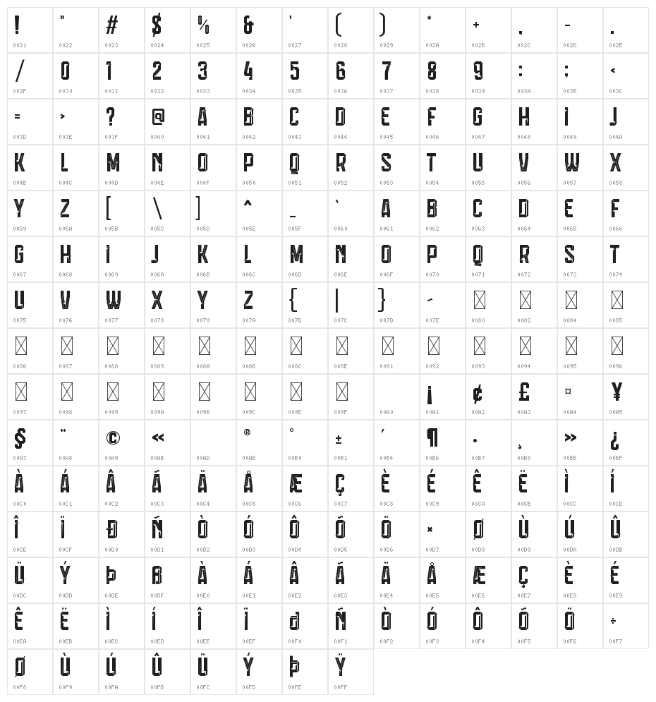 Calcio Italiano Free Personal Use Character Map
