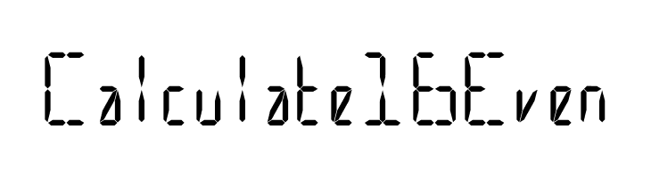 Calculate 16 Even  font caratteri gratis