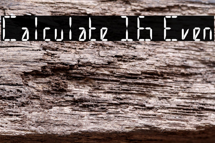 Calculate 16 Even Example 2