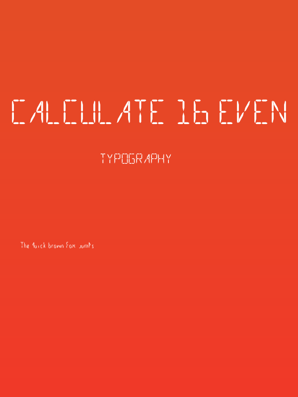 Calculate 16 Even Poster