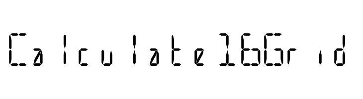 Calculate 16 Grid  Free Fonts Download