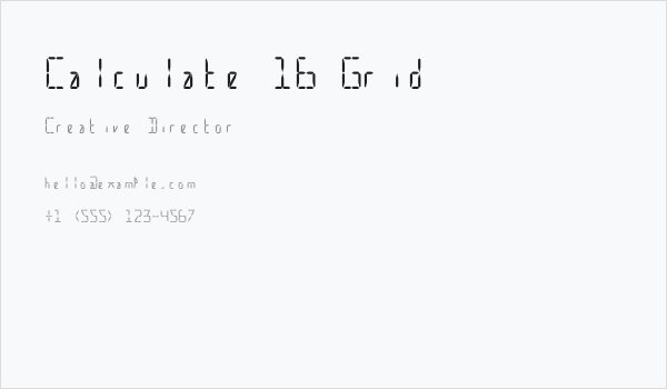 Calculate 16 Grid Business Card