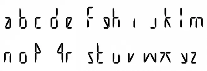 Calculate 16 Grid Font LOWERCASE