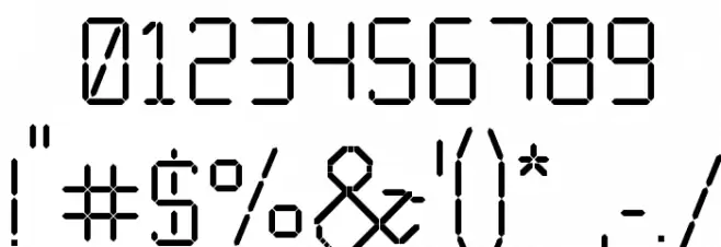 Calculator Font OTHER CHARS