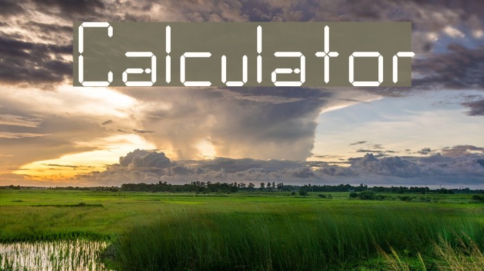 Calculator Font examples