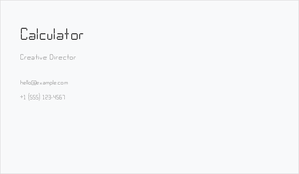 Calculator Business Card