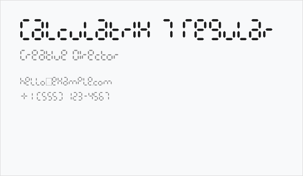 Calculatrix 7 Regular Business Card