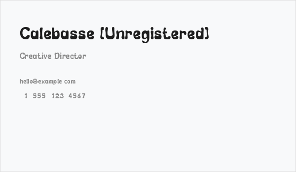 Calebasse [Unregistered] Business Card