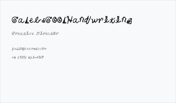 CalebsCoolHandwriting Business Card