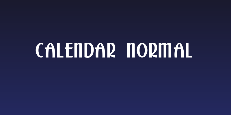 Calendar Normal Social Header