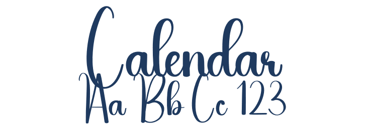 Calendar Font Preview