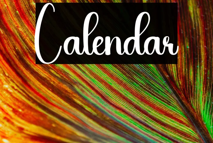 Calendar Example 1