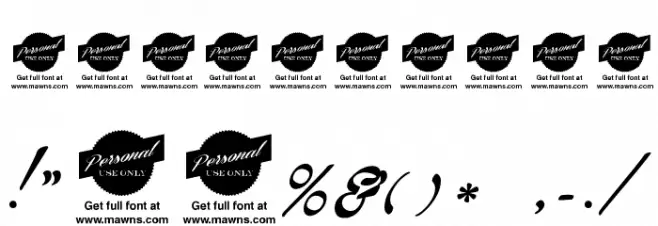 Calendary Hands PERSONAL USE DEMO Font OTHER CHARS